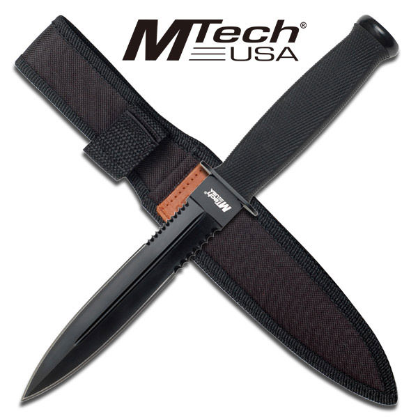 MTech Tactical Dagger with Black Rubber Handle - Tophatter's Army Products & Self Defense Collectible Weapons - Tophatter Daily Deals